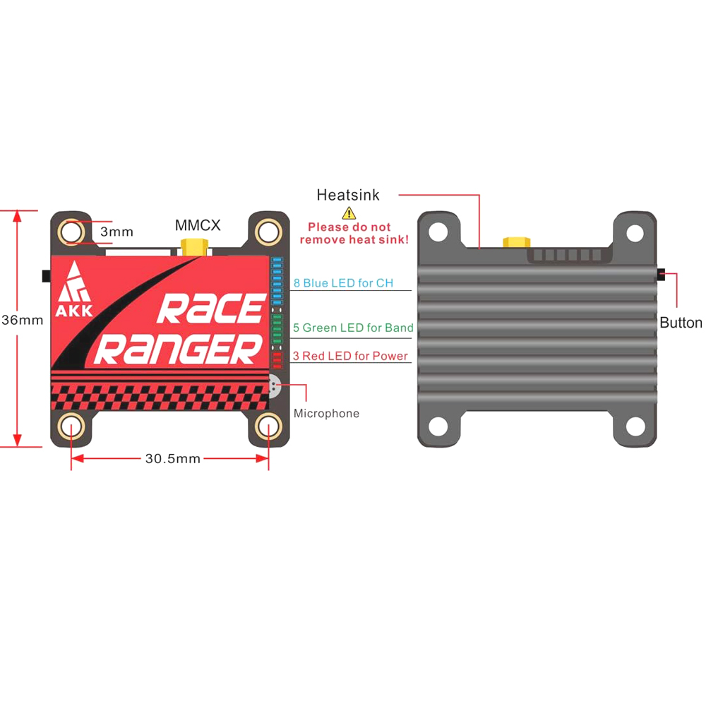 AKK 5.8G Long Range VTX FPV Tr - Drone Rc Holder recension och pris