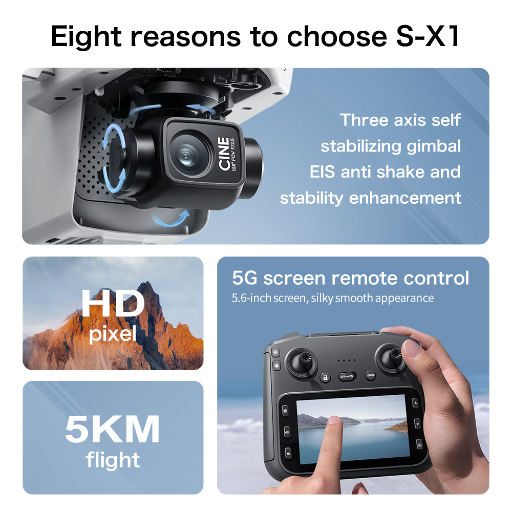 Original S-X1 Drone 8K HD Prof - Drone Vera Rc recension och pris